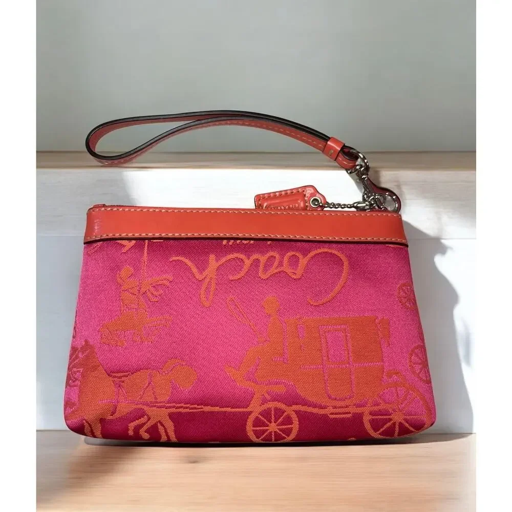 Y2K Coach F14480 Horse & Carriage Sateen Hobo Bag & Pleated Wristlet